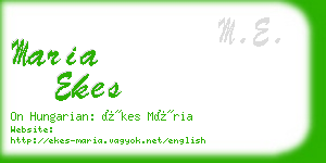 maria ekes business card